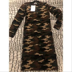 Zara camouflage thermal Midi dress